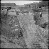 Byggande vid Läggesta nedre, Östra Södermanlands museijärnväg.