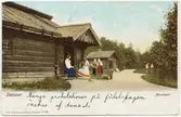 Vykort med motiv från Skansen. Morastugan.