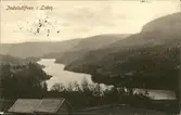 Vykort med motiv över Indalsälven vid Liden.