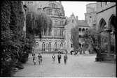 Söder om staden Heidelberg i Tyskland ses Heidelbergs slottsruin som är beläget på Schlossberg.