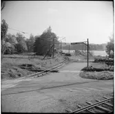 Järnvägsspår med växel.