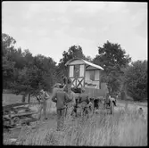 Museijärnväg Östra Södermanlands Järnväg, ÖSlJ. Nytillverkad personvagn på lastbils flaket.