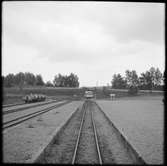 Museijärnvägen, Östra Södermanlands Järnväg, ÖSlJ godsvagn och tippvagnar på Läggesta södra station.