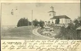 Vykort med motiv över kyrkan i Ljustorp.