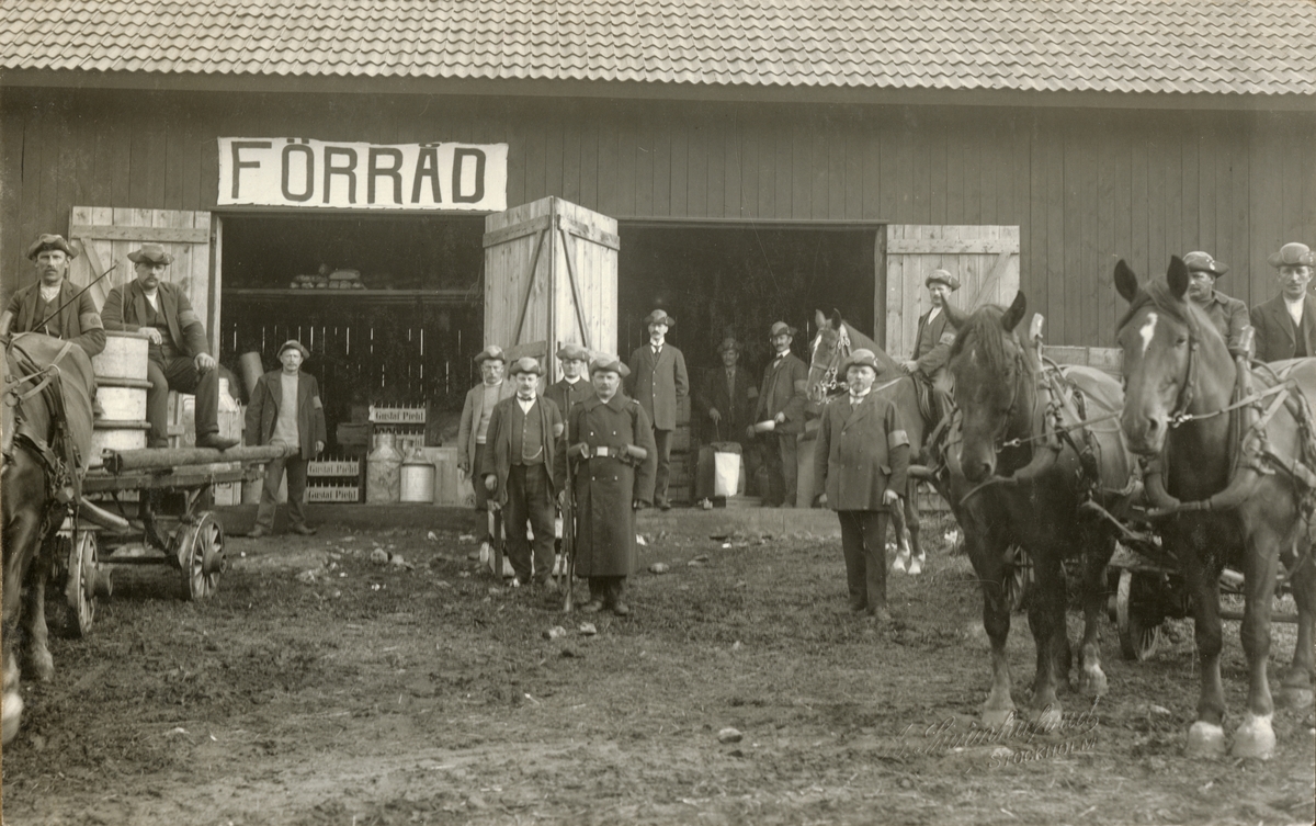Axel A W Swinhufvud, Landstormens mobilisering 1914, förråd.