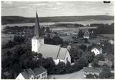 Norberg sn, Norberg.
Flygfoto över Norbergs kyrka. 1932.