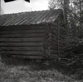 Knuttimmrad bod med rundtimmer i Sandliden.