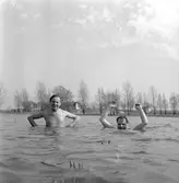 Badare vid Gustavsvik.
16 april 1959.