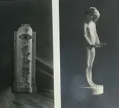 Skulpturer av John Runer. Ringklocka 1919. Brasflicka 1920.