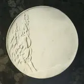 Skulptur av John Runer. Förslag till medalj för svenska skidlöpareförbundet.