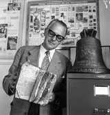 Reportage från pappersbruket Papyrus pressvisning i Mölndal, 29/8 1955. Porträtt av fabrikschefen William Tibell.