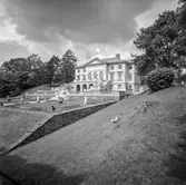 Gunnebo slott sett från slottsparken. Mölndal, 21/6 1956.