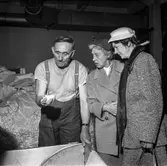 Fabriksvisning för Papyrus anställdas anhöriga. Pappersbruket Papyrus i Mölndal, 28/5 1957.