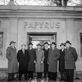 AB Mölndal, utdelning av minnesgåvan 1958. Pappersbruket Papyrus i Mölndal, 21/1 1958.