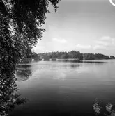 Ätrafors kraftstation, 25/7 1960. Exteriör och dammbyggnad.