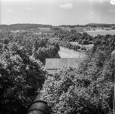 Ätrafors kraftstation, 25/7 1960. Inloppskanal. Utsikt från turbintagen.