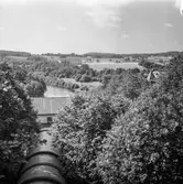 Ätrafors kraftstation, 25/7 1960. Inloppskanal. Utsikt från turbintagen.