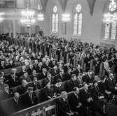 Utdelning av pappersbruket Papyrus minnesgåva 1960. Mölndals kyrka, 9/11 1960.