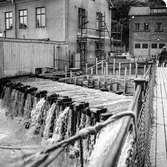 Mölndalsån nedströms Forsebron. Mölndal, 27/8 1963.