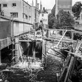 Mölndalsån uppströms Forsebron. Mölndal, 27/8 1963.