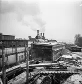 Gjutning vid byggnad nr 9 på pappersbruket Papyrus i Mölndal, 18/2 1965.