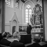 Utdelning av pappersbruket Papyrus minnesgåva 1965. Mölndals kyrka, 9/11 1965