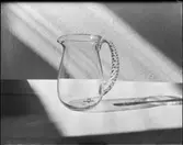 ANTIK SILVERBÄGARE, GLASKANNA