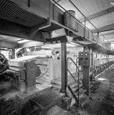 Man i arbete vid målmaskin nr 1 på pappersbruket Papyrus i Mölndal, 29/7 1968.