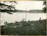 Rytterne sn, Västerås, Fiholm.
Från vårfloden vid Fiholm säteri, 1924.