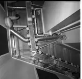 Carlskrona
Interiör av minfartyget Carlskrona, rör arrangemang i taken