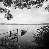 Ätrafors kraftstation, 25/7 1960. Dammen.