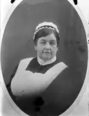Fru Amelie Friman, husmor vid Centrallasarettet, Västerås.
