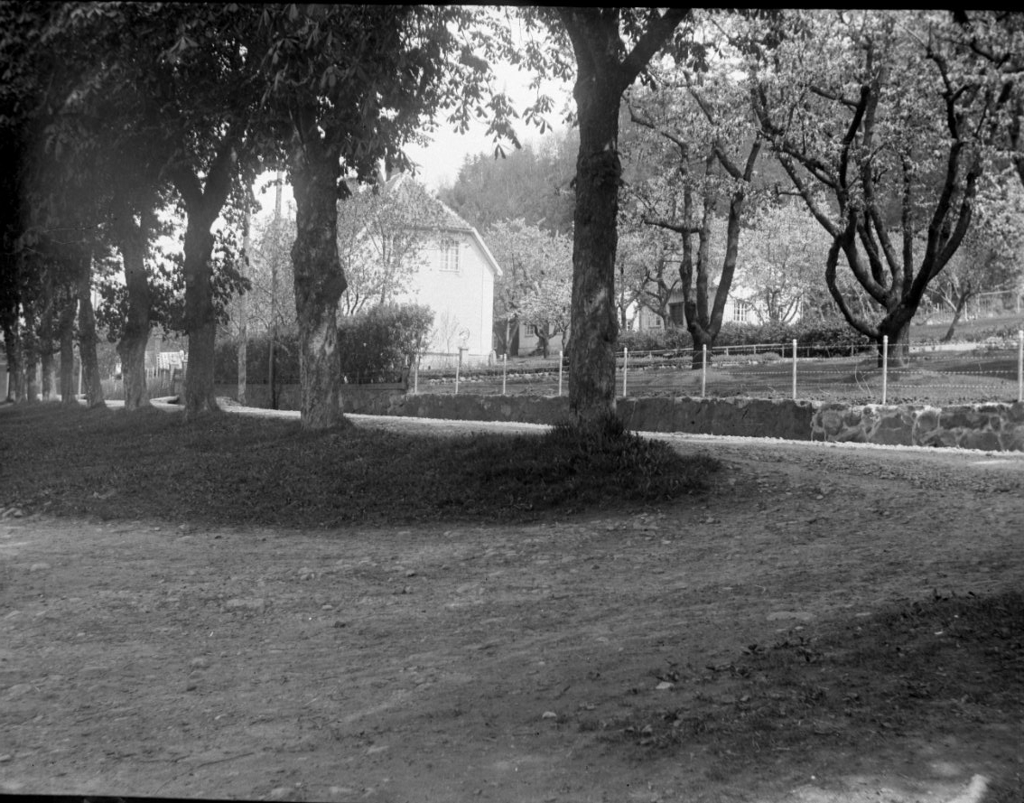 Unknown artist, The eastern part of the Boundary Square with the southern driveway to Bergsdelen. The square is chased by tall trees behind which the Mayor’s Courtyard glimpses.