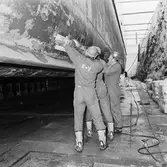 Arbetsbilder i botten på Baltic Press