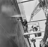 Arbetsbilder på Baltic Print i botten och maskinrum