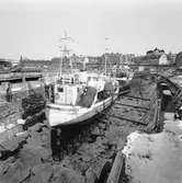 Isförhållande kring fiskebåtar i dockorna