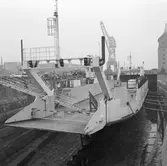 Lyft av däckhus och styrhytt till Norska Sesen båt nr 2