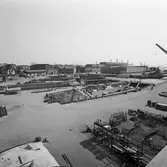 Översiktsbild av civila båtar i dockorna 1-5