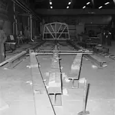 Spantresning på bädden til  Stridsbåt 90 S i plastv.