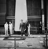 Kungens o Drottningens besök å varvet samt provtur med Norska Sesen