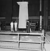 Kungens o Drottningens besök å varvet samt provtur med Norska Sesen