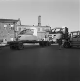 Lyft av tågfronter till lastbil