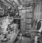 Torpedbåten Västerås int av maskinrum ombyggnad