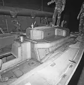 Skrovet av Dalströms segelbåt i plastverkstan