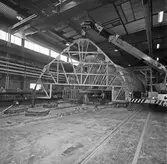 Ribbspantformen på bädden till Singapore fartyget