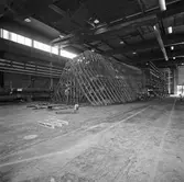 Ribbspantformen på bädden till Singapore fartyget