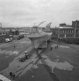 Vändning av skrovet till Singaporefartyget