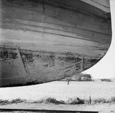 Oljepråmen Bersek bottenbehabdling skrovsekt.