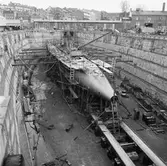 Ubåten Forellen och Gäddan pågående arbeten i docka 4 o 5 samt verkstan