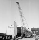 Sjösättning bordlyftning av gavel på minsv.skjulet